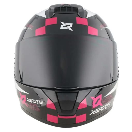 Casco X-Sports M63 Geminis Negro Rosa Brillo - Image 3