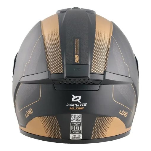 Casco X-Sports M63 Lord Negro Dorado Mate - Image 3