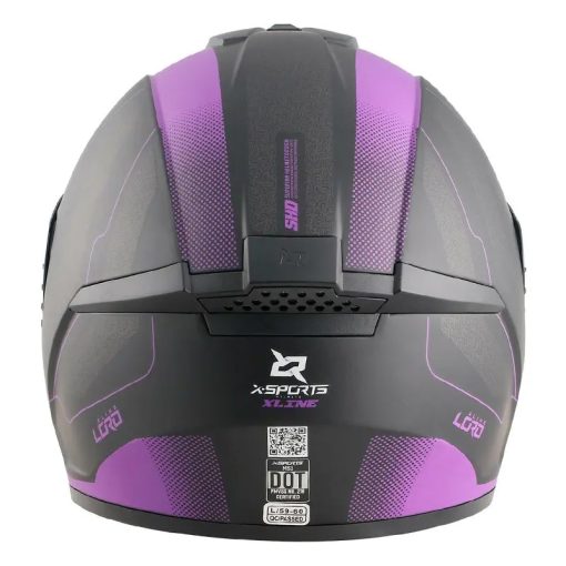Casco X-Sports M63 Lord Negro Morado Mate - Image 4