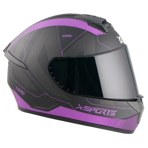 Casco X-Sports M63 Lord Negro Morado Mate - Image 2