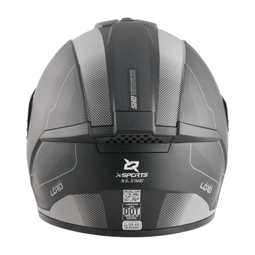 Casco X-Sports M63 Lord Negro Plata Mate - Image 3