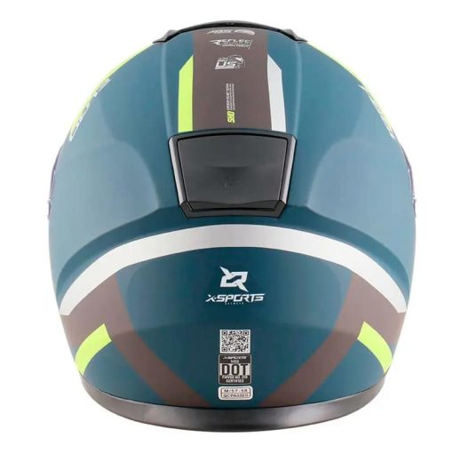 Casco X-Sports M66 Euro Azul Amarillo Mate - Image 4