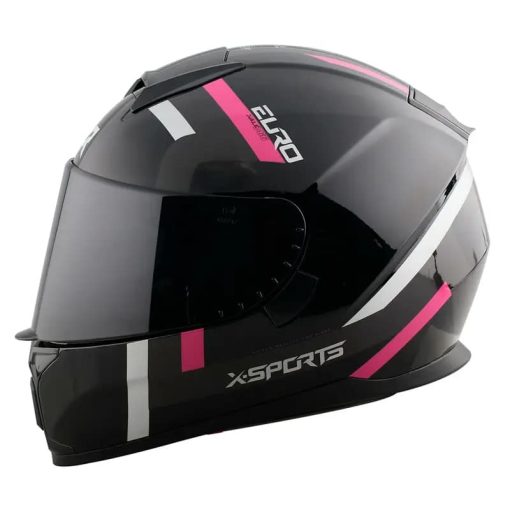 Casco X-Sports M66 Euro Negro Rosa Brillo