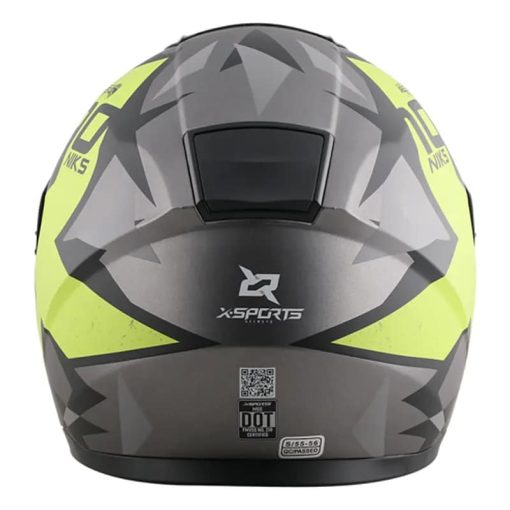 Casco X-Sports M66 Ioniks Gris Amarillo Mate - Image 4