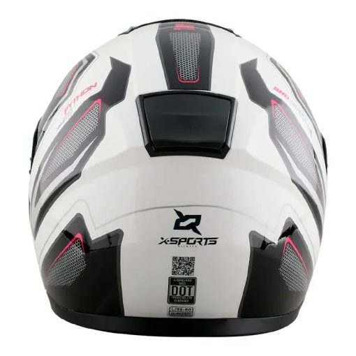 Casco X-Sports M66 Python Blanco Rosa Brillo - Image 2