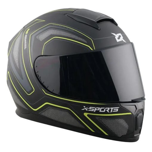 Casco X-Sports M66 Python Negro Amarillo Brillo - Image 3