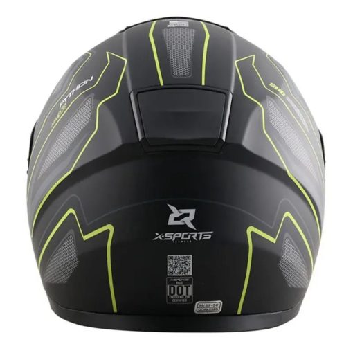 Casco X-Sports M66 Python Negro Amarillo Brillo - Image 4
