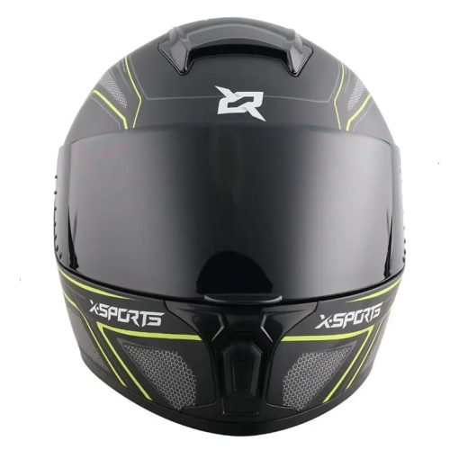 Casco X-Sports M66 Python Negro Amarillo Brillo - Image 2