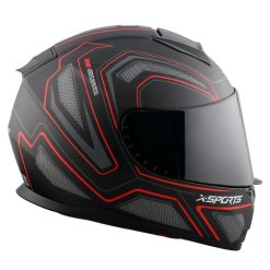 Casco X Sports M66 Python Negro Rojo Brillo21 copia - Punto Llantas 1