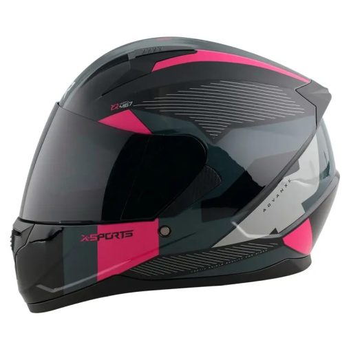 Casco X-Sports M67 Advanxe Negro Rosa Brillo Do