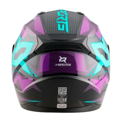Casco X-Sports M67 Claw Negro Morado Brillo - Image 4