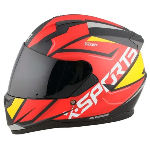 Casco X-Sports M67 Courxe Negro Rojo Mate