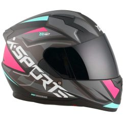 Casco X Sports M67 Courxe Negro Rosado Mate21 copia - Punto Llantas 2