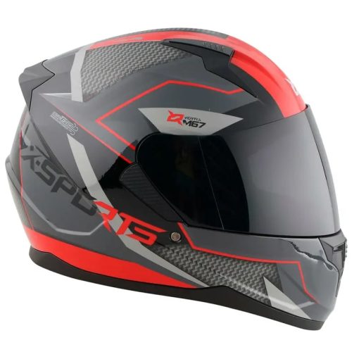 Casco X-Sports M67 Volton Negro Rojo Brillo - Image 2
