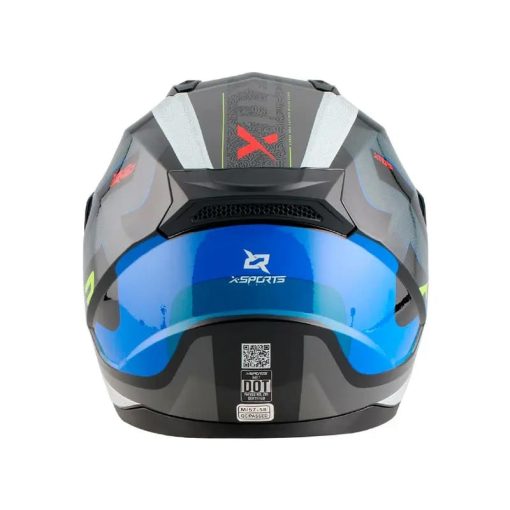 Casco X-Sports M67 Xteps Negro Azul Brillo - Image 4