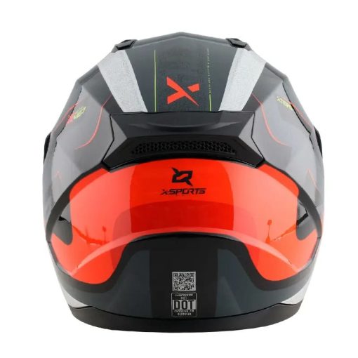 Casco X-Sports M67 Xteps Negro Naranja Brillo - Image 4