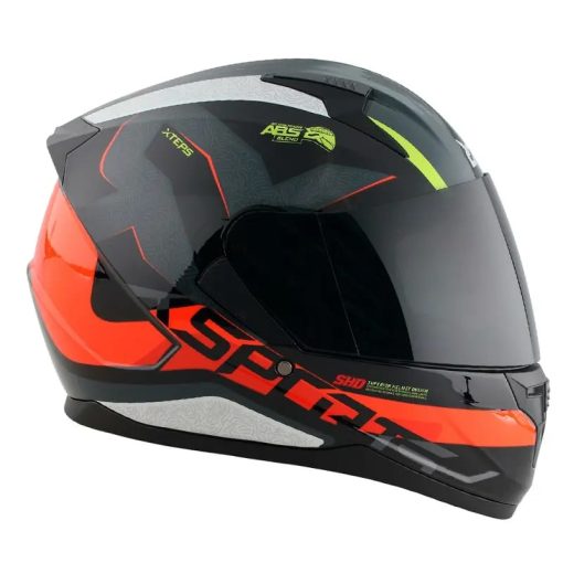 Casco X-Sports M67 Xteps Negro Naranja Brillo - Image 2