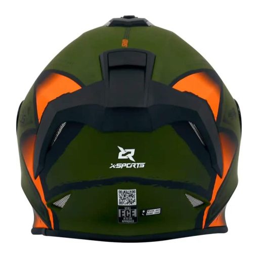 Casco X-Sports V151 Armok Verde Naranja Mate - Image 2