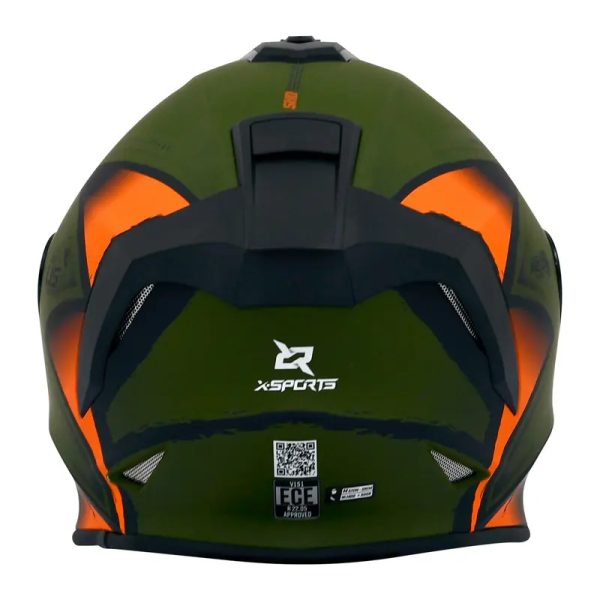 Casco X Sports V151 Armok Verde Naranja Mate11 Copia - Punto Llantas 2