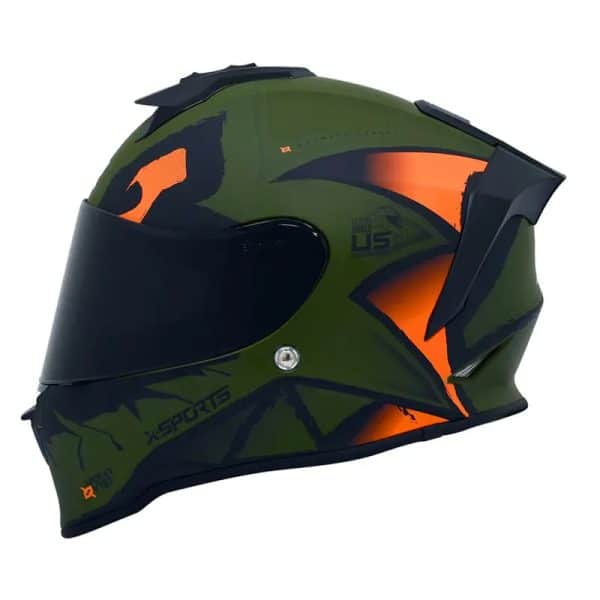 Casco X Sports V151 Armok Verde Naranja Mate41 Copia - Punto Llantas 1