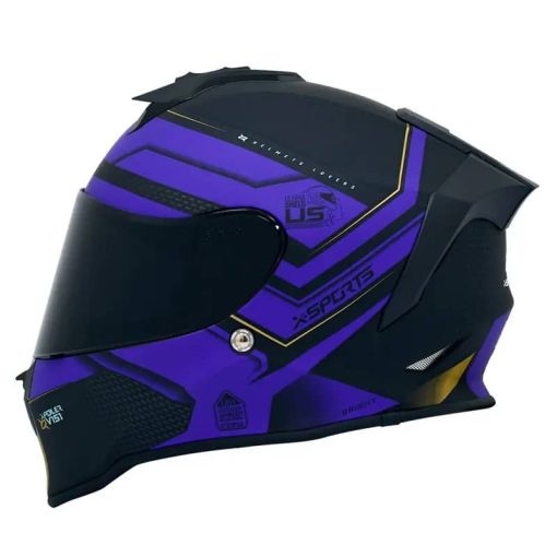 Casco X-Sports V151 Brigth Negro Morado Brillo