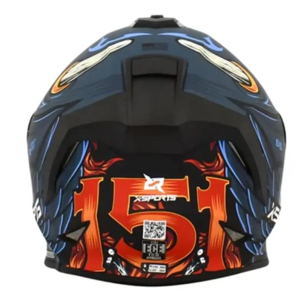Casco X Sports V151 Evil Azul Mate11 Copia - Punto Llantas 3
