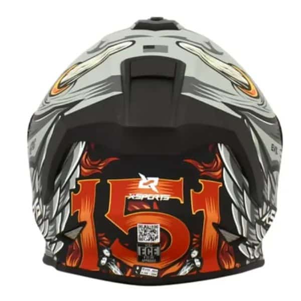 Casco X Sports V151 Evil Gris Mate11 Copia - Punto Llantas 3