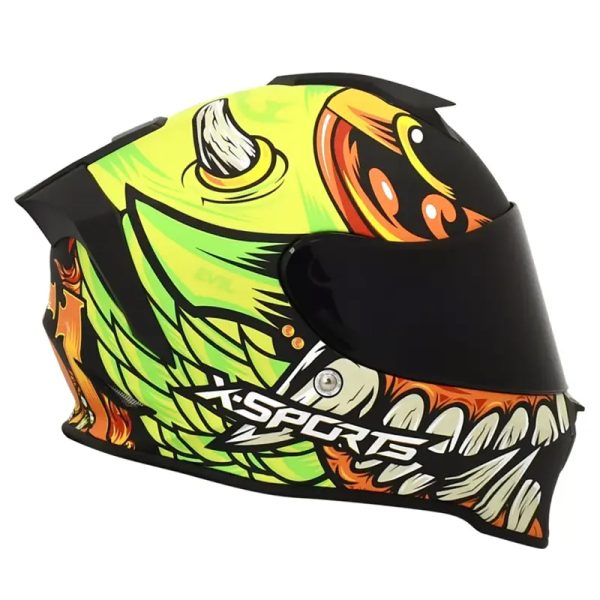 Casco X Sports V151 Evil Verde Naranja Mate31 Copia - Punto Llantas 2