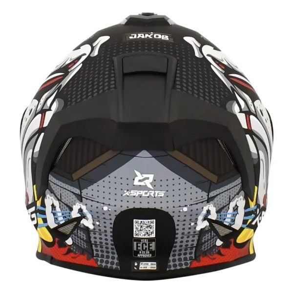 Casco X Sports V151 Jakob Gris Rojo Mate11 Copia - Punto Llantas 4