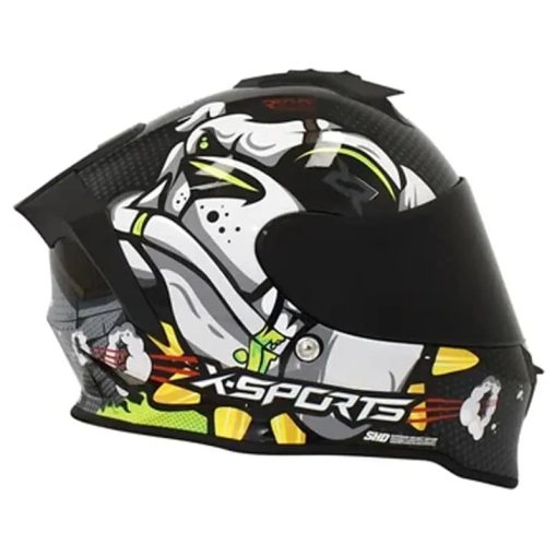 Casco X-Sports V151 Jakob Gris Verde Brillo - Image 2