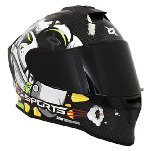 Casco X-Sports V151 Jakob Gris Verde Brillo - Image 3