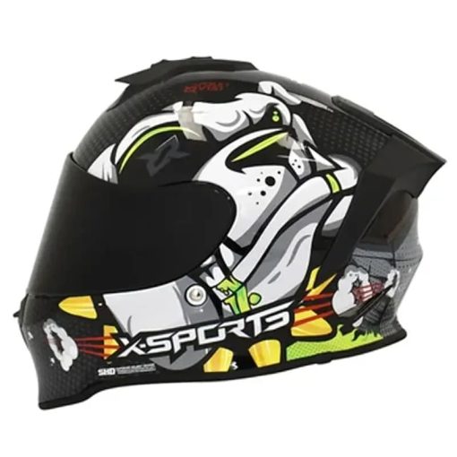 Casco X-Sports V151 Jakob Gris Verde Brillo