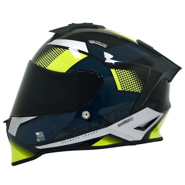 Casco X Sports V151 Lexot Negro Azul Amarillo Neon Brillo3 11 Copia - Punto Llantas 1