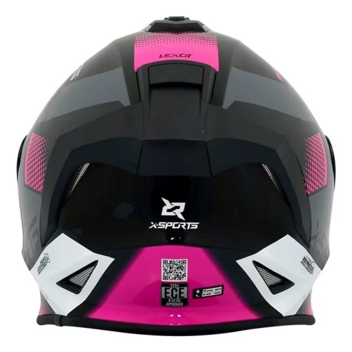 Casco X-Sports V151 Lexot Negro Rosa Brillo - Image 4