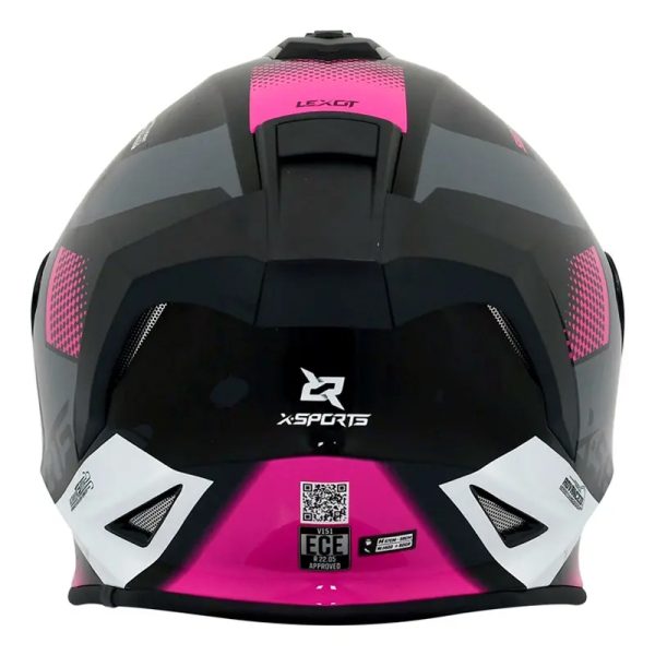 Casco X Sports V151 Lexot Negro Rosa Brillo11 Copia - Punto Llantas 4