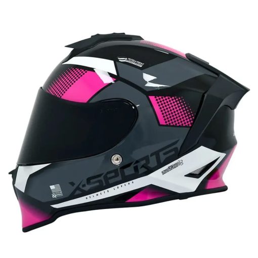 Casco X-Sports V151 Lexot Negro Rosa Brillo