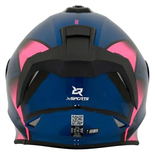 Casco X-Sports V151 Swamp Azul Rosa Brillo - Image 3