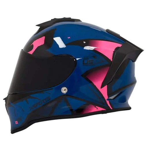 Casco X-Sports V151 Swamp Azul Rosa Brillo