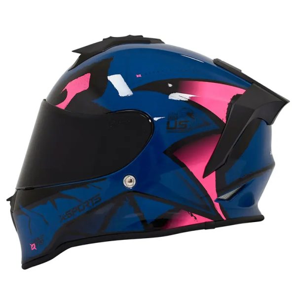 Casco X Sports V151 Swamp Azul Rosa Brillo41 Copia - Punto Llantas 1