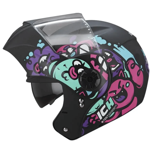 Casco Ich 3110 Kids Smile Negro Fucsia