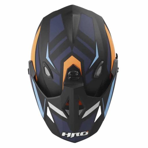 Casco Hro Mx330 Dv Merax Negro Mate Azul - Image 4