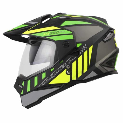 Casco Hro Mx330 Dv Merax Negro Mate Amarillo