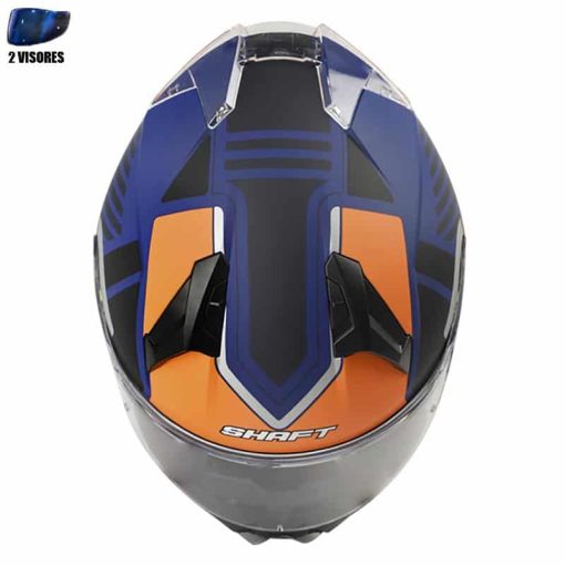 Casco Shaft 560 + Obsequio Cesio Azul Navy Mate Naranja - Image 4