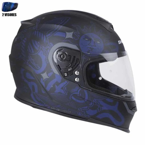 Casco Shaft 502 + Obsequio Blackwork Negro Mate Azul Navy - Image 2