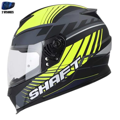 Casco Shaft 502 + Obsequio Gaze Negro Mate Amarillo