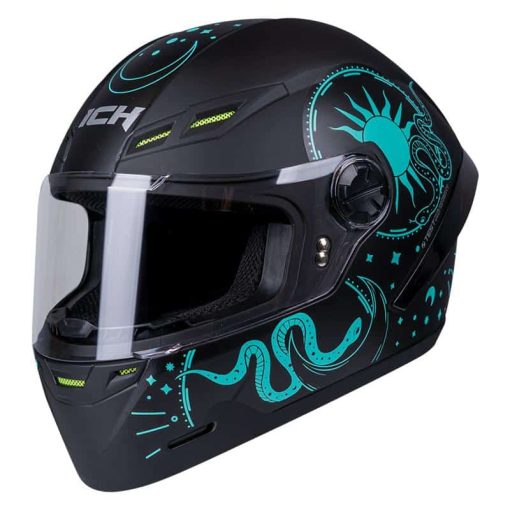 Casco Ich 501Sp Ofiuco Negro Mate Turquesa - Image 2