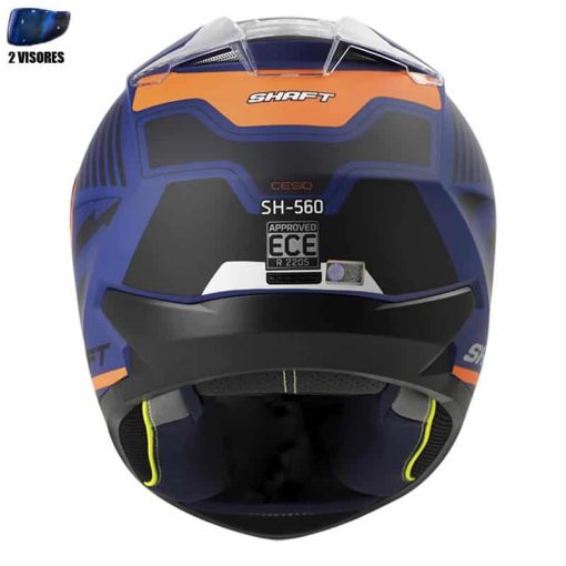 Casco Shaft 560 + Obsequio Cesio Azul Navy Mate Naranja - Image 3