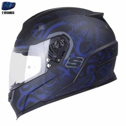 Casco Shaft 502 + Obsequio Blackwork Negro Mate Azul Navy