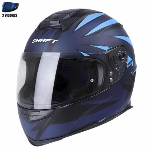 Casco Shaft 502 + Obsequio Olaf Negro Mate Azul - Image 4