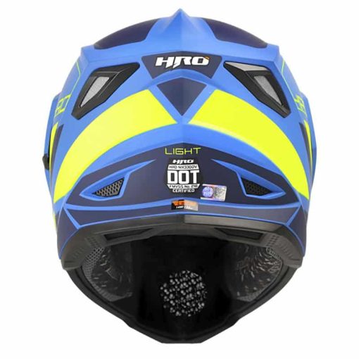 Casco Hro Mx330 Dv Light Azul Mate Amarillo - Image 3